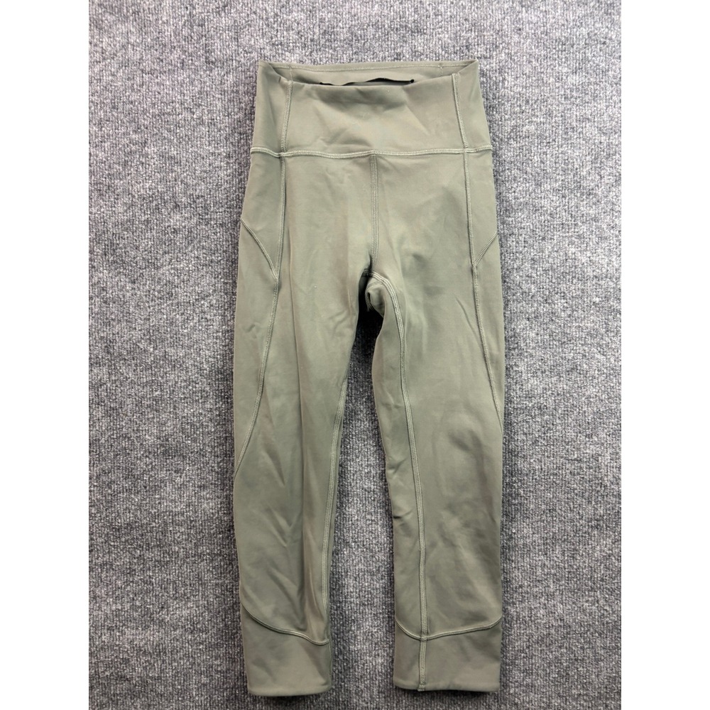 Lululemon All The Right Places Crop II Women Size 2 Sage Green Leggings